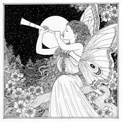 黑白插画里的北欧神话少女#插画# ​​​​