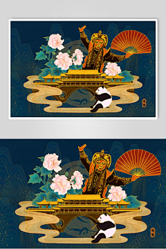 不冻冰糕采集到成都景点插画