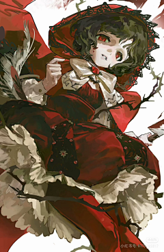 香菇鸡肉手擀面采集到H 韩日系 插画 立绘