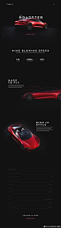 设计师 Timothy Boros 为特斯拉 Tesla Roadster 设计的一款新品宣传网页设计作品 #网页设计#