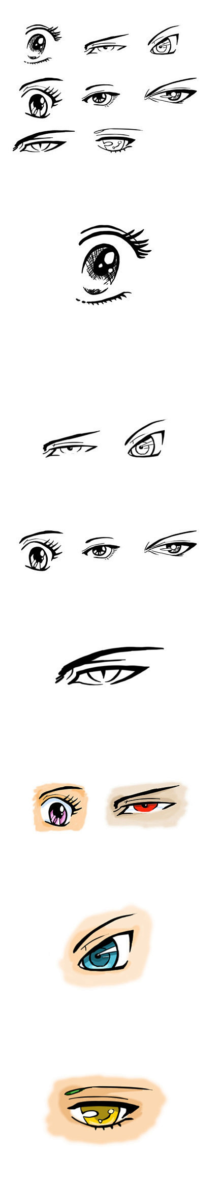 动画形象设计--几种风格的眼神