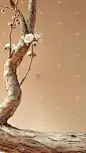 通用实景棕色木枝背景素材