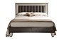 Contemporary double bed, padded headboard with frame | IDFdesign