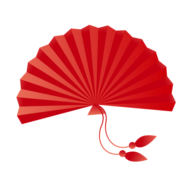 国潮手绘风中国风新年装饰扇子扇面扇子 - 副本 (5)