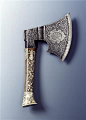 treasures-and-beauty:“ Iron hand axe with bone inlays, German, 1570-1580”