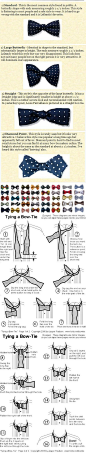 How to tie a bow tie and types of bow ties.