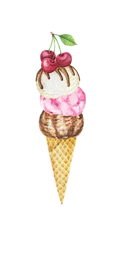 水彩 花圈 热带雨林 动物 植物 鸟类 烈火鸟 冰淇淋 PNG免抠图 ice cream 1