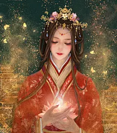 古风手绘倾城皇后壁纸：你一来是万物复苏，你离开是世界荒芜。