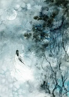 手绘、古风、水墨、人物、插画、封面、场景