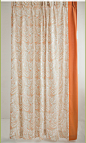现代美式乡村法式欧式棉麻亚麻橙色拼接拼色镶边卧室客厅飘窗窗帘-淘宝网