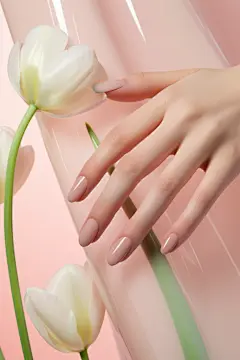 裸色系的美甲款式