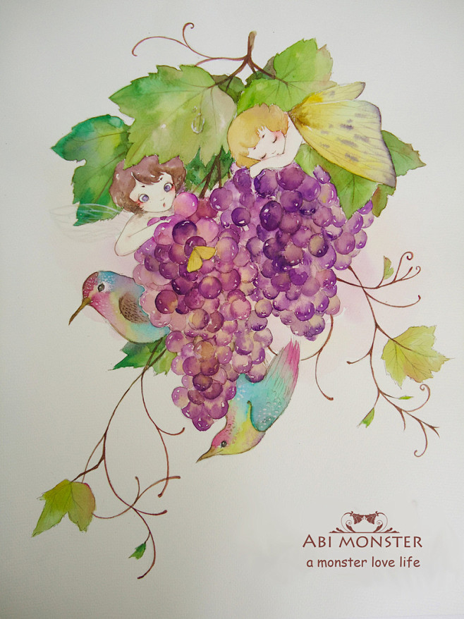 abi小怪⌒  的插画 Grapes F...