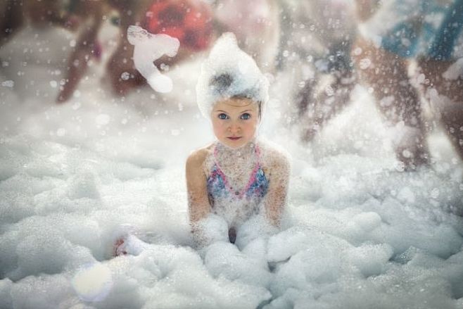 Her first foam party