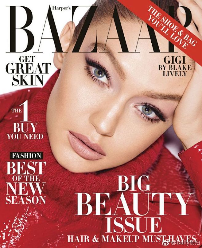 Gigi Hadid 登上《时尚芭莎》杂...