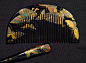 《芝兰媚》日本古董首饰 漆艺莳绘镶嵌贝壳螺钿 梳子发簪-淘宝网