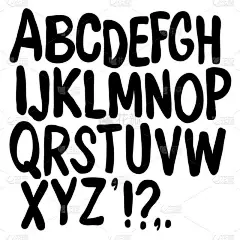 手绘漫画字体设计矢量。字母有趣的窄连环画字体