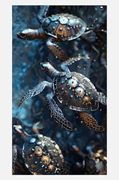 数字艺术海龟插画海龟素材-众图网