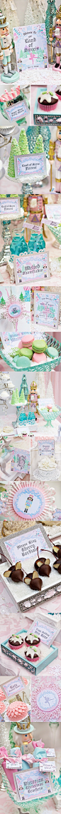 #婚礼布置#糖果色的胡桃夹子生日派对甜品桌布置，可以借鉴到婚礼甜品桌上哦~ 更多: http://www.lovewith.me/share/detail/all/30983