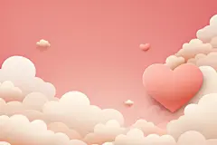 心型创意场景情人节梦幻模型效果图