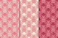 花卉无缝的装饰品。樱桃红垂直背景