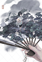 鱼伞 扇中人 扇子 荷花 水 细节
俯视 全身 水墨 国风 二次元