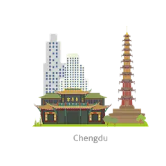 成都城市剪影PNG免抠元素