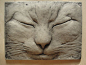 Max the Sleeping Cat Sculptured Tile by SculptureGeek on Etsy, $69.95 MAKE FOR MY MOM FOR BIRTHDAY.: 