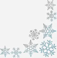 新年白色雪花圣诞蓝色渐变边框免抠png素材_新图网ixintu.com