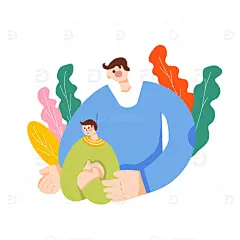 父亲节扁平风简约高清模板免费下载-趣麦麦图