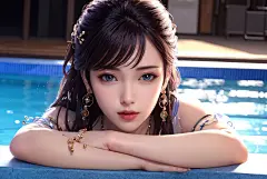 AI绘画 | 眷思量·灵犀，泳装...@喵招大触的动态