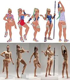 Fitness ladies sketches based on our reference pack