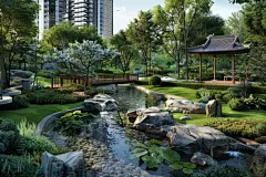 商品房住宅建筑景观效果图