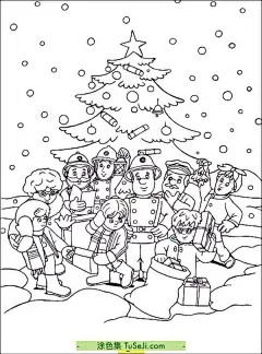 15张夜幕降临下圣诞老人和驯鹿们穿过夜空卡通涂色图片～ | 涂色集，涂色画打印大图 : 在雪屋小镇上，孩子们和大人们都兴奋地等待着圣诞老人的到来。夜幕降临，天空中飘下了轻柔的雪花，为这个节日增添了一份神秘和浪漫。圣诞老人和他的驯鹿们从北极出发，穿越了寒冷的夜空，来到了这个小镇。他们轻轻地降落在小镇的广场上，圣诞老人从雪橇上下来 15张夜幕降临下圣诞老人和驯鹿们穿过夜空卡通涂色图片～