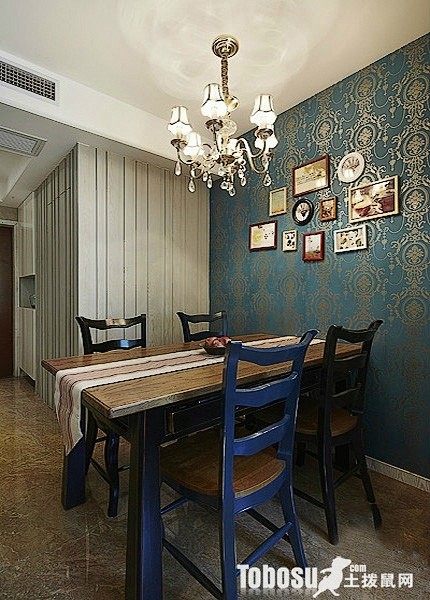 宜家室内现代家庭餐厅照片墙装修效果图—土...