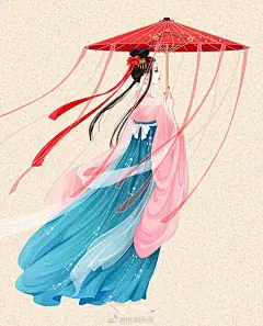 O古风插画每日精选
撑着油纸伞，独自
彷徨在悠长、悠长
又寂寥的雨巷
我希望逢着
一个丁香一样的
结着愁怨的姑娘 ​​​​