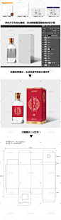 【2053】酱香酒类防摔纸盒白酒包装毕设文创样机展开图AI刀模素材-淘宝网