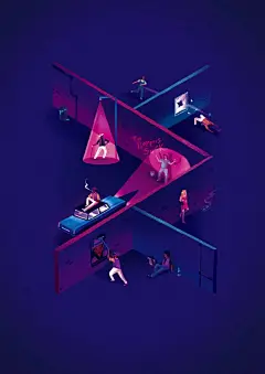 英国插画家Jack Hudson的插画设计作品，Jack 的作品擅长描绘大与小的关系，他的创作独特朝气，充满活力和乐趣。
