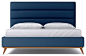 Cooper Upholstered Bed from Kyle Schuneman BLUEBERRY, Blueberry, Queen midcentury-platform-beds