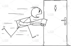 男人,卫生纸,卡通,纸,干净,概念,卫生,愉悦,跑,依靠