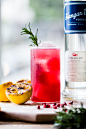 Rosemary, Pomegranate, & Grilled Meyer Lemon Vodka Sparklers