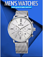Relogio Masculino New SKONE Brand Men Watches Quartz Watch 24 Hours Chronograph Steel Mesh Belt Calendar Business Wristwatches-in Quartz Watches from Watches on Aliexpress.com | Alibaba Group