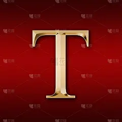 红色背景上的金字“T”