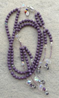 Opaque purple Czech glass juzu with crystal
