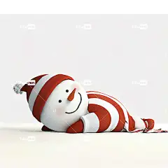 雪人圣诞节日插画可爱人物卡通