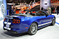 福特SHELBY GT500 Convertible 20周年纪念版
今年正逢SVT成立20周年，福特为旗下性能部门庆祝的最好方式，就是在2012车展发布SVT与SHELBY合作操刀的2013款福特 SHELBY GT500 Convertible，以这款拥有650hp最大马力的上空肌肉跑车，作为SVT的20周年纪念款。