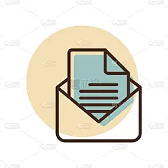 消息轮廓图标。办公室签署