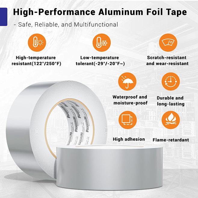 Aluinu Tape High Teperature Aluinu Foil Tape | Duct Tape For HVAC Ductwork | Tape For HVAC