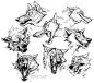 Zoned out last night and drew a bunch of teeth with wolves attached to them.