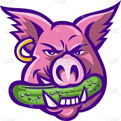 粉色,猪,吉祥物,泡椒,图像,野猪,性格,长牙,品牌名称,咬