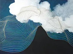 立体线条画，装饰画，手绘抽象油画